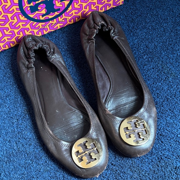 Tory Burch brown REVA Ballerina flats * sz 10 * - Picture 1 of 7